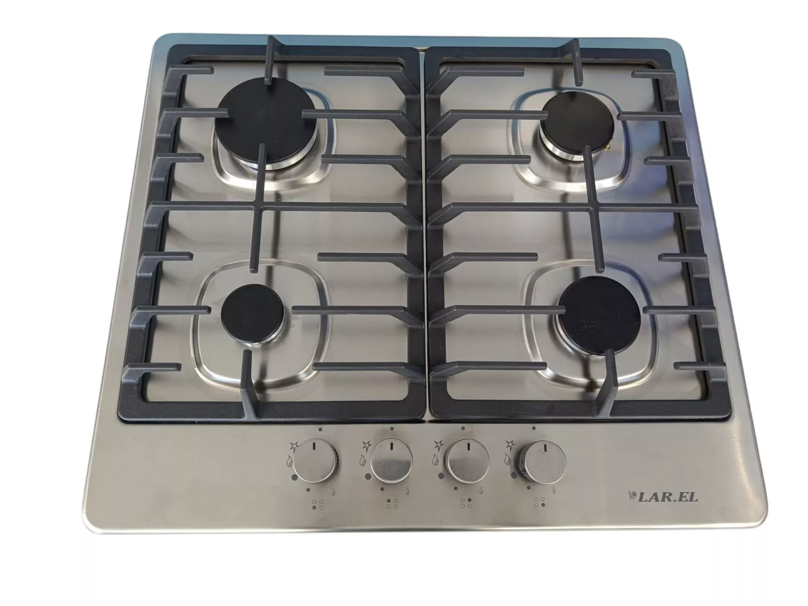 Piano cottura LAREL da Incasso a Gas 4 fuochi 60cm Inox/ghisa L848G