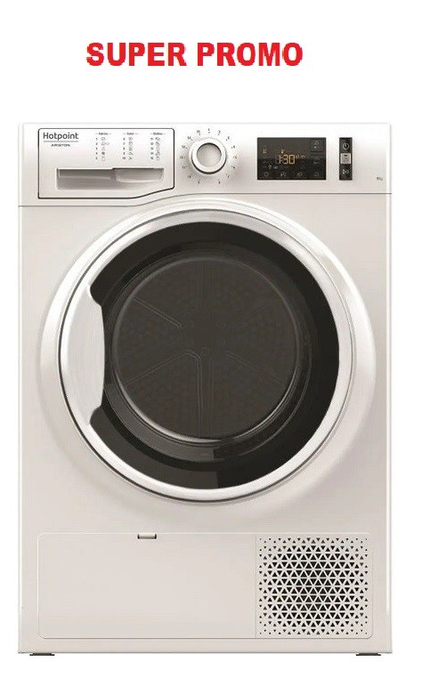 Asciugatrice HOTPOINT 9 Kg Classe A+ a Pompa di calore Cod: NTM1191WKEU