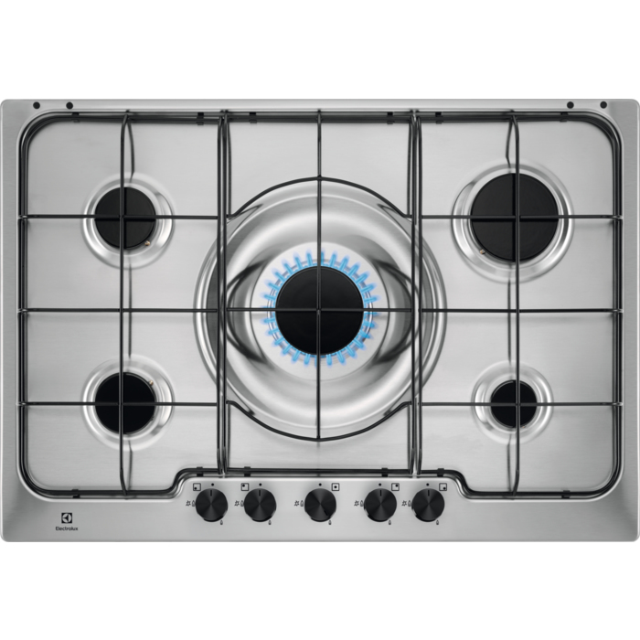 Piano Cottura ELECTROLUX a Gas 5 Fuochi 75cm Inox Serie Soft RGG7252OOX