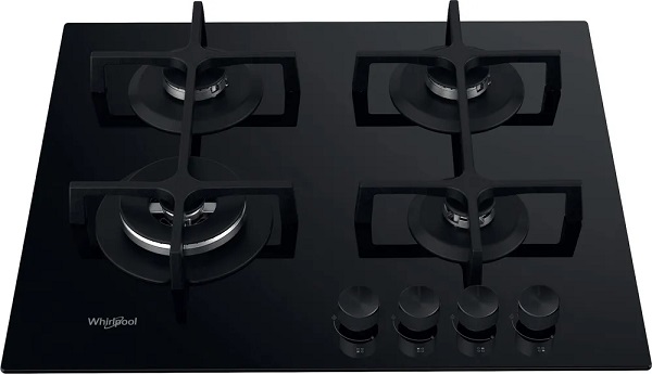 Piano Cottura WHIRLPOOL a Gas 4 Fuochi 60 cm Vetro Nero GOA 6423/NB1