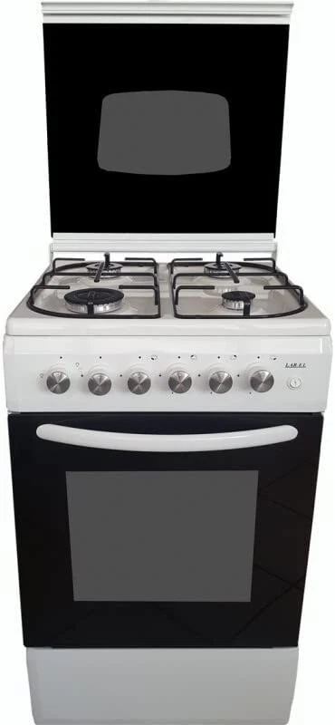 Cucina LAREL 4 Fuochi 50×50 Forno elettr./grill Con coperchio Bianco L5005EVB