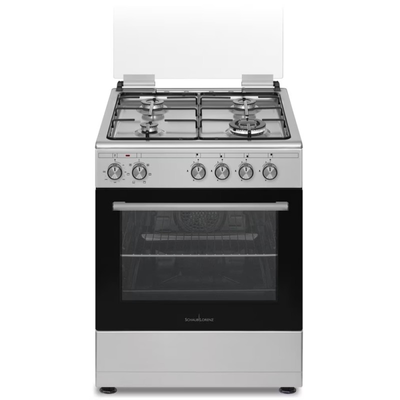 Cucina SCHAUB LORENZ 4 Fuochi a Gas Forno elettrico 60x60 cm Inox SS461EX
