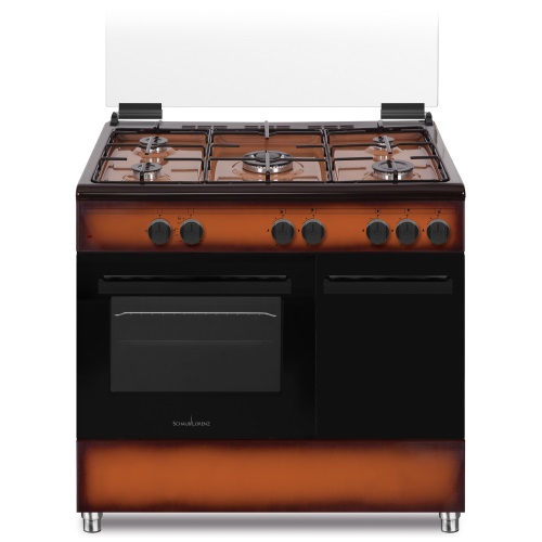 Cucina SCHAUB LORENZ 5 Fuochi Forno a gas grill elettrico 90x60 Marrone SS590GEB