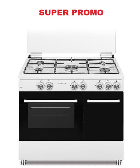 Cucina SCHAUB LORENZ 5 Fuochi a Gas Forno a gas 90x60cm Bianco SS590GEW