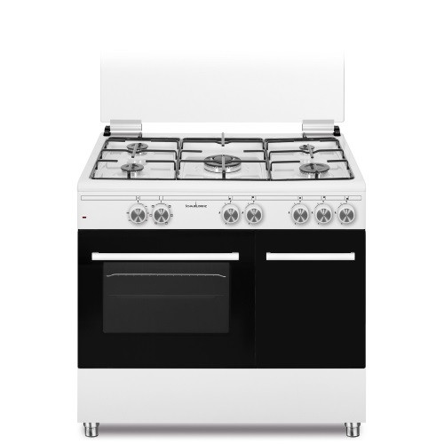 Cucina SCHAUB LORENZ 5 Fuochi a Gas Forno Elettrico 90x60 Bianco SS590EW