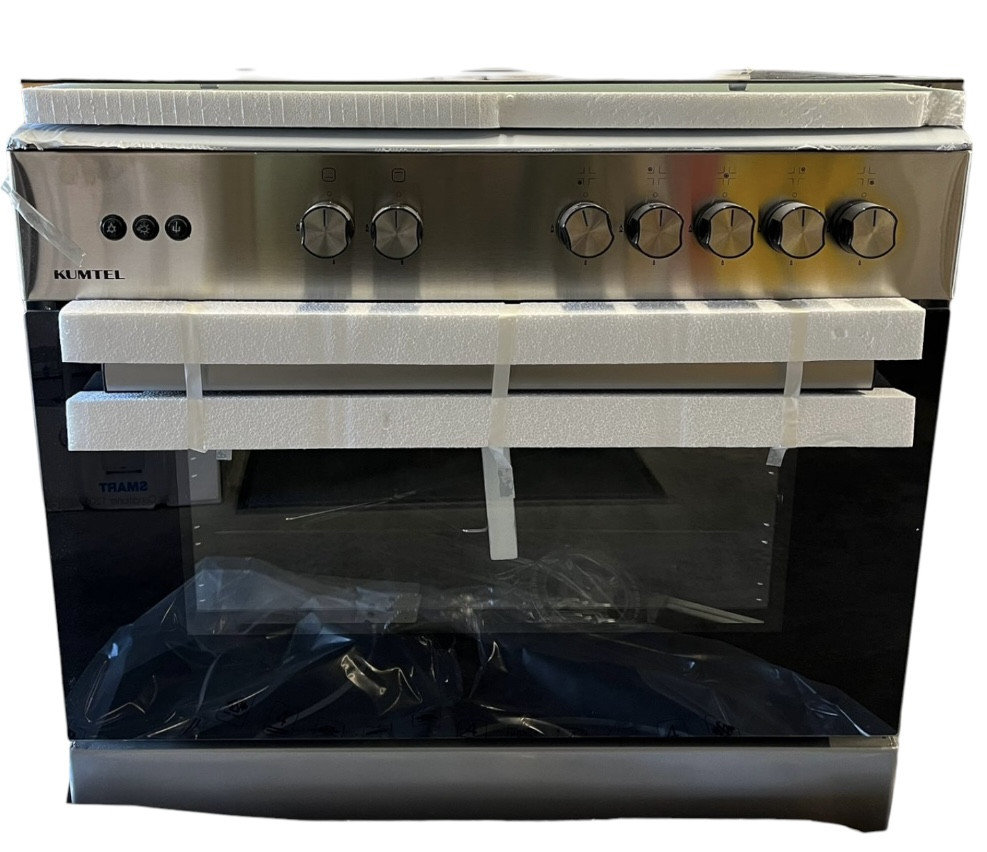 Cucina KUMTEL Libera Installazione 5 Fuochi 90 X 60 cm a Gas con forno a gas colore Grey/Inoxcod: LF699-GG50FF