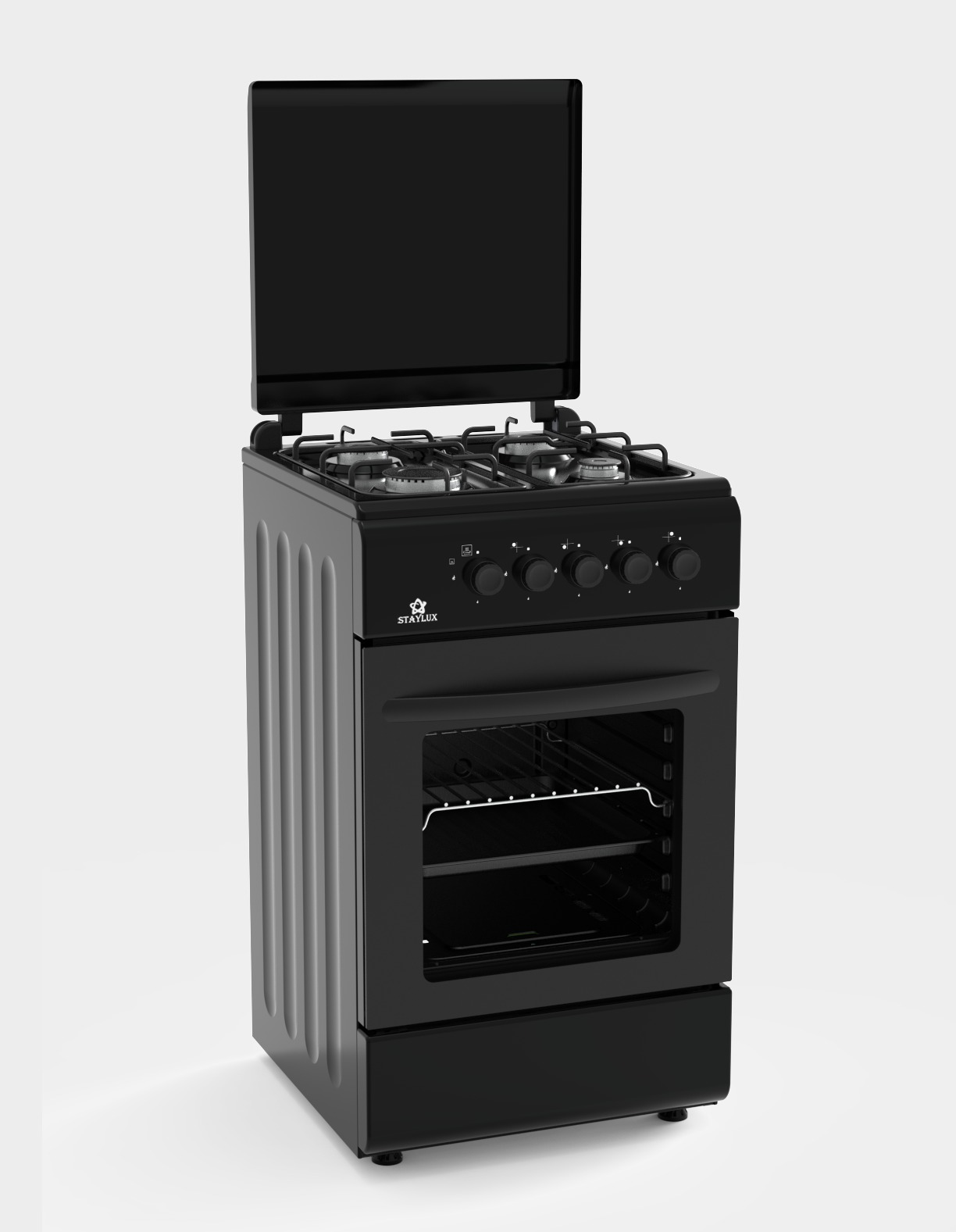 Cucina STAYLUX 4 Fuochi Forno a gas 50x50 cm 55 G40F BLACK