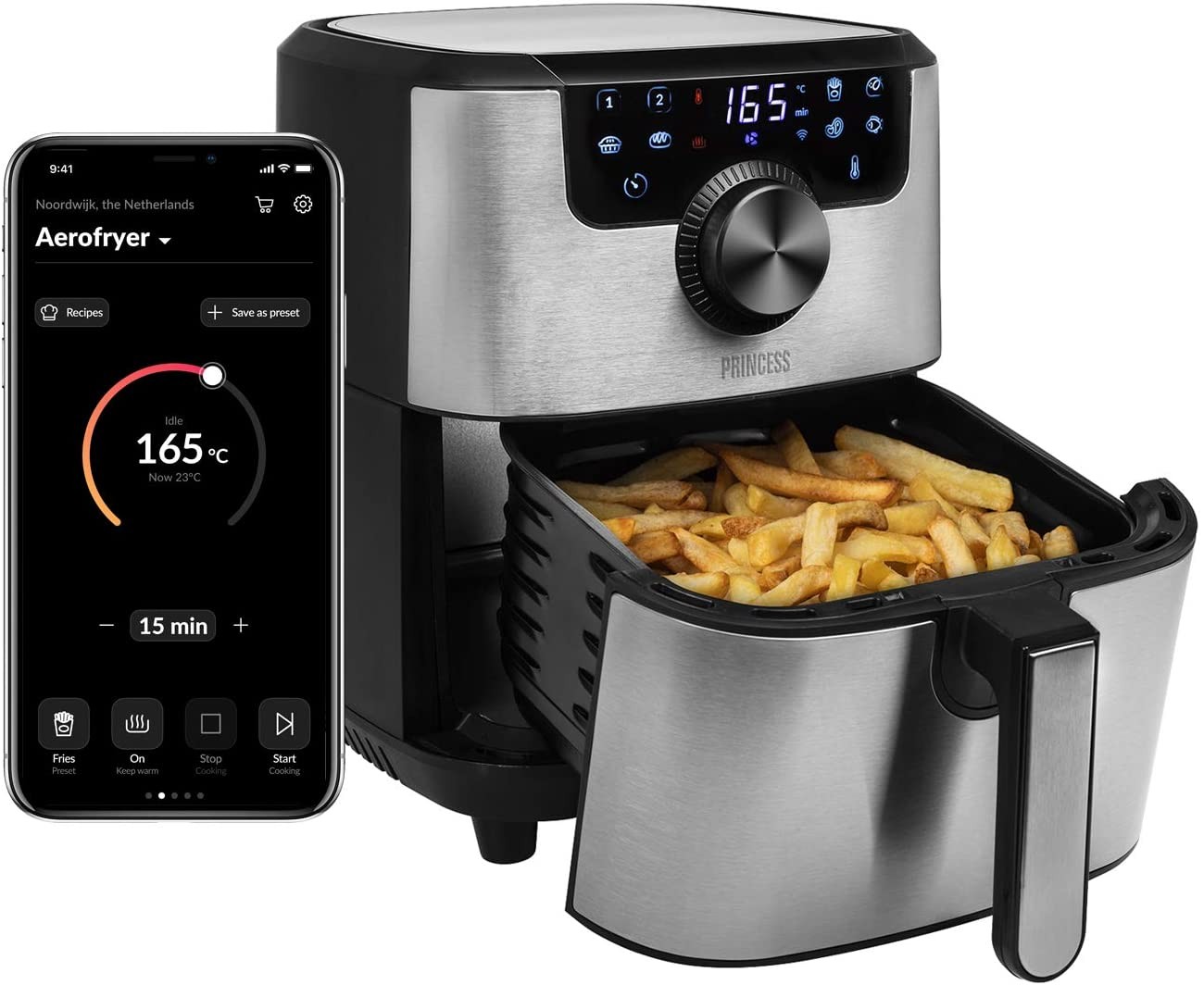 Friggitrice ad Aria PRINCESS 1500 W, 4.5 Litri, Acciaio Inossidabile, 4,5 Litri (Smart) cod: 182033